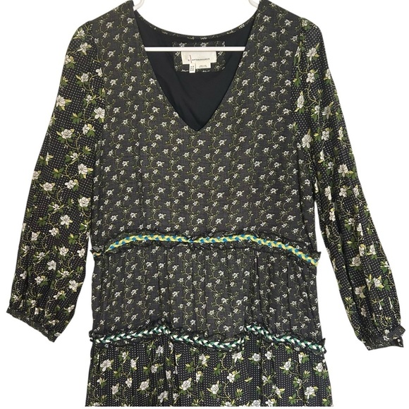 Anthropologie Karoline Tiered Maxi Dress Long Sleeve Ditsy Floral size 14 Boho - Picture 7 of 16
